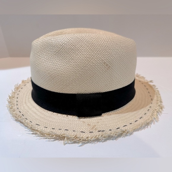 J. Crew Genuine Panama Hat M-L with Ornate Style & Grosgrain Ribbon - Picture 13 of 15